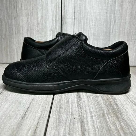 OrthoFeet Broadway 510 Velcro Hook And Look Black Leather Shoes Mens Size 8 - Picture 10 of 10